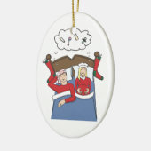 ブロンド妊娠のクリスマスのオーナメントの静かな夜 セラミックオーナメント (左)