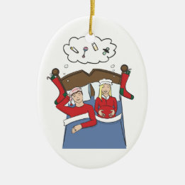 ブロンド妊娠のクリスマスのオーナメントの静かな夜 セラミックオーナメント