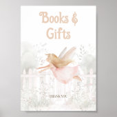 ブロンド妖精の赤ちゃんシャワー本ベビーテーブルサイン ポスター (正面)