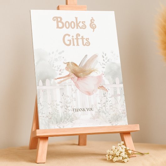 ブロンド妖精の赤ちゃんシャワー本ベビーテーブルサイン ポスター