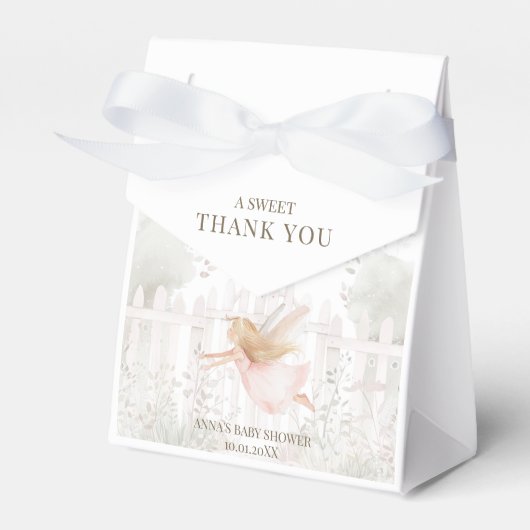 ブロンド妖精ベイビーシャワーありがとう フェイバーボックス (正面サイド)