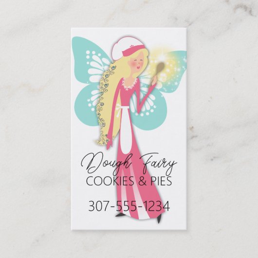 ブロンド妖精魔法スプーンベーキングベーカリー菓子職人 名刺 (正面)