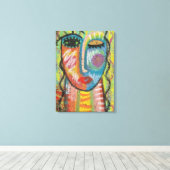 ブロンド抽象芸術アクリルポートレートオンOSB キャンバスプリント (インサイチュ (ウッドフロア))