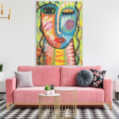 ブロンド抽象芸術アクリルポートレートオンOSB キャンバスプリント (インサイチュ (リビング))