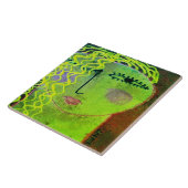 ブロンド抽象芸術ポートレートの女性 タイル (側面)