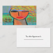 ブロンド抽象芸術ポートレートの女性 名刺 (正面/裏面)