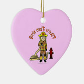 ブロンド消防士ガール セラミックオーナメント (右)