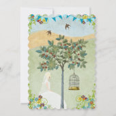 ブロンド淡い色のガーデンブライダルシャワー招待状 招待状 (裏面)