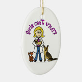 ブロンド獣医ガール セラミックオーナメント (右)