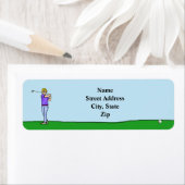 ブロンド男性ゴルファー差出人住所ラベル ラベル (インサイチュ)