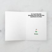 ブロンド男性ゴルファー挨拶カード カード (内部)