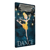 ブロンド素晴らしバレリーナブルー背景とライト ミニクリップボード (アングル)