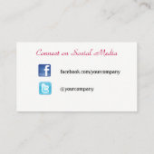 ブロンド美しいのメーキャップアーティストのピンクのストライプ 名刺 (裏面)