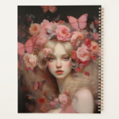 ブロンド美しい – 女性のポートレートと花 プランナー手帳 (裏面)