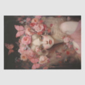 ブロンド美しい – 女性のポートレートと花 薄葉紙 (正面)