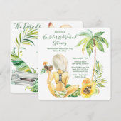 ブロンド花嫁のハッピー・バチェロレッテ・ビーチ・ウィークエンド 招待状 (正面/裏面)