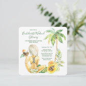 ブロンド花嫁のハッピー・バチェロレッテ・ビーチ・ウィークエンド 招待状 (スタンド正面)