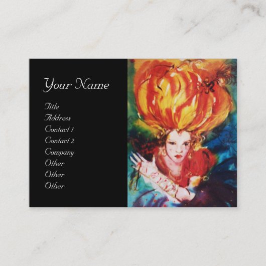 ブロンド赤い美しい、メイク、髪のサロン 名刺 (正面)