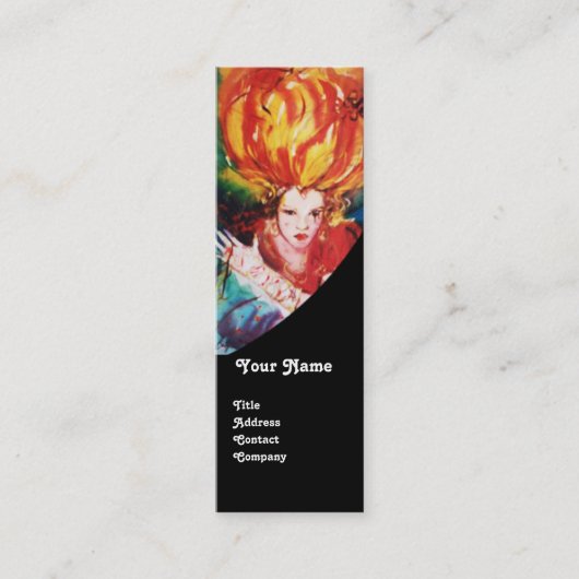 ブロンド赤モノグラム美しい、メイクアップ、髪のサロン スキニー名刺 (正面)