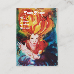 ブロンド赤モノグラム美しい、メイクアップ、髪のサロン 名刺