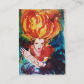 ブロンド赤美しいメイクアップ、ヘアサロン、ホワイトパール 名刺 (裏面)