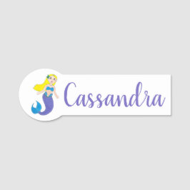 ブロンド遊泳魔法の人魚の女の子パープルテール 名札