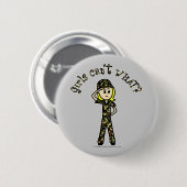 ブロンド陸軍女性 缶バッジ (正面&裏面)