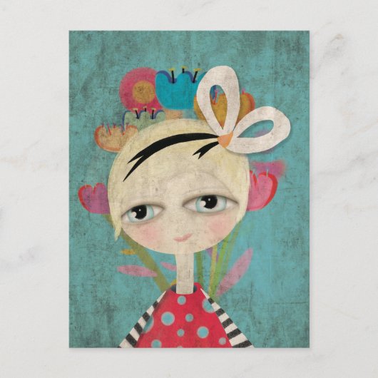 ブロンド青い目はがき ポストカード (正面)