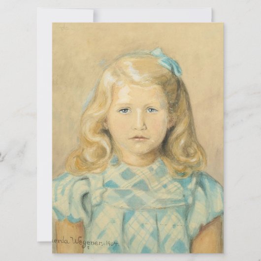 ブロンド髪のかわいい若い女の子 カード (正面)