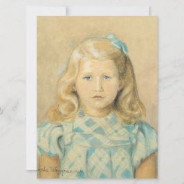 ブロンド髪のかわいい若い女の子 カード
