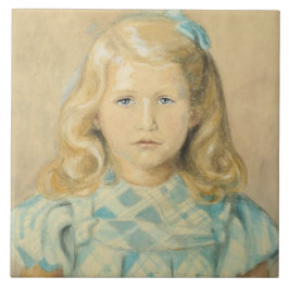 ブロンド髪のかわいい若い女の子 タイル