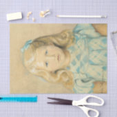 ブロンド髪のかわいい若い女の子 薄葉紙 (クラフト)