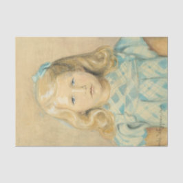 ブロンド髪のかわいい若い女の子 薄葉紙