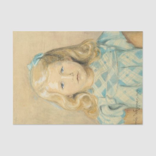 ブロンド髪のかわいい若い女の子 薄葉紙 (正面)