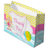 ブロンド髪の女の子プールパーティーBashありがとう ラージペーパーバッグ (正面アングル)