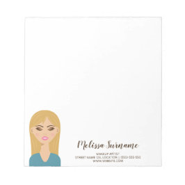 ブロンド髪の女パーソナライズされた名メイクアップアーティスト ノートパッド