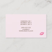 ブロンド髪メイクガールクローズアップ化粧アーティスト 名刺 (裏面)