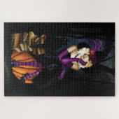 ブロンド魔女カボチャ紫 ジグソーパズル (横)