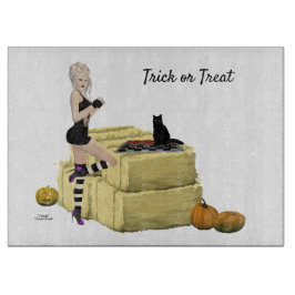 ブロンド魔女ピンアップガールカッティングボード カッティングボード