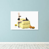 ブロンド魔女ピンアップガールストレッチキャンバスプリント キャンバスプリント (インサイチュ (ウッドフロア))