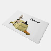 ブロンド魔女ピンアップガールドアマット ドアマット (アングル)