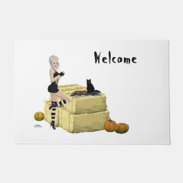 ブロンド魔女ピンアップガールドアマット ドアマット