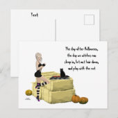 ブロンド魔女ピンアップガールハロウィーンポストカード ポストカード (正面/裏面)