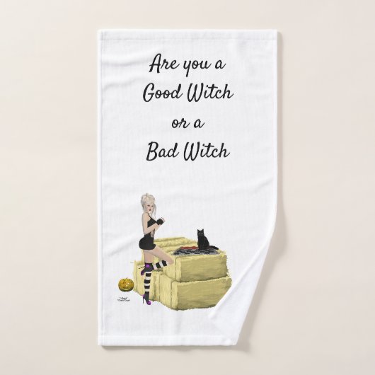 ブロンド魔女ピンアップガールハンドタオル ハンドタオル (ハンドタオル)