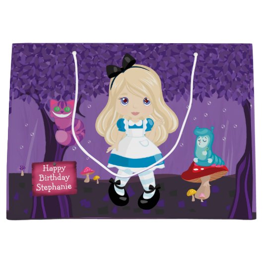 ブロンド・アリスとチェシャーキャットラージ抱き枕 ラージペーパーバッグ (正面)