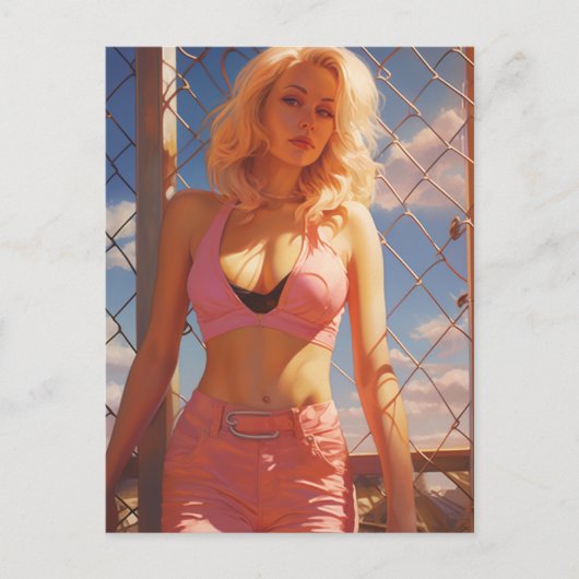 ブロンド・イン・ピンク ポストカード (正面)