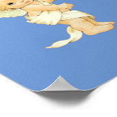 ブロンド・エンジェルベビーと蝶。 ポスター (角)