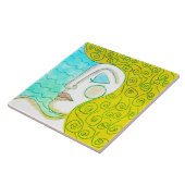 ブロンド・カール抽象芸術絵画・デジタル・オブ・ザ・ウーマン タイル (側面)