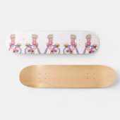 ブロンド・ガールとピンクバイクのスケートボードギフト スケートボード (横)