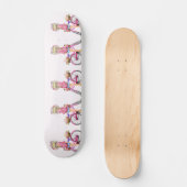 ブロンド・ガールとピンクバイクのスケートボードギフト スケートボード (正面)